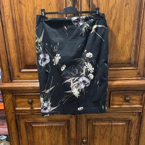ANTONIO MELANI Black Floral Pencil Skirt